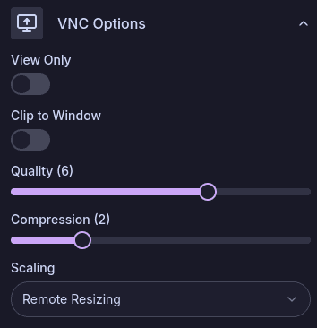 VNC Options